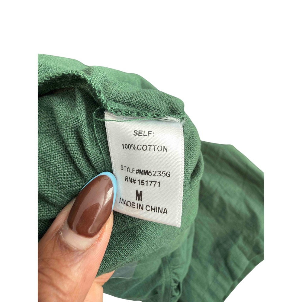 Baltic Borm Hemming Jumpsuit Greem Short Sleeve Button Up Lightweight Medium - Picture 4 of 16